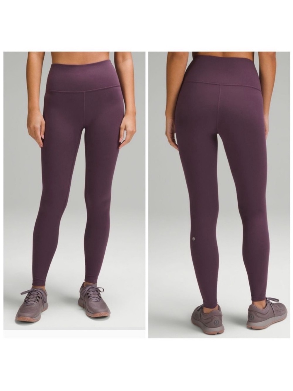 Lululemon Wunder Train High Rise Ribbed Tights 28" Grape Thistle Sz 4